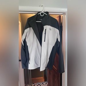 North Face zip-up jacket. Good condition. White/gray.